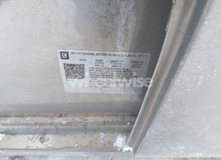 Photo 9 of 2018 Chevrolet Cruze PREMIER AUTO (VIN 3G1BF6SM7JS650957)