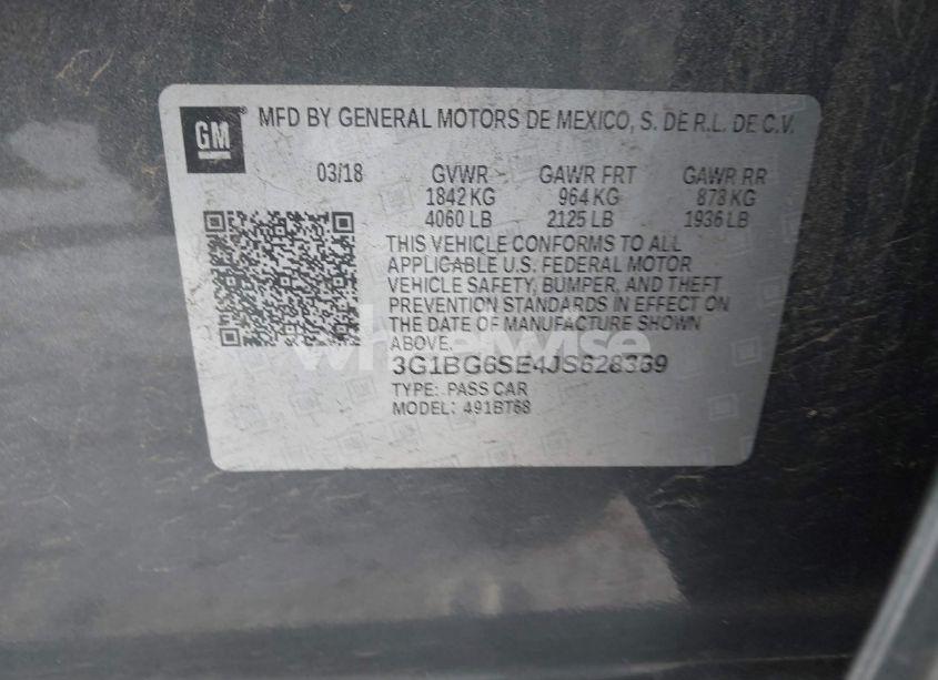 Photo 9 of 2018 Chevrolet Cruze LT MANUAL (VIN 3G1BG6SE4JS628369)