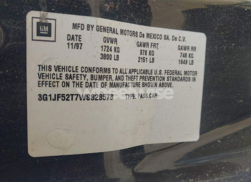 Photo 9 of 1998 Chevrolet Cavalier LS (VIN 3G1JF52T7WS828578)