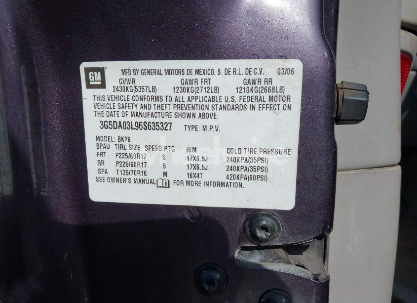 Photo 9 of 2006 Buick Rendezvous CX (VIN 3G5DA03L96S635327)