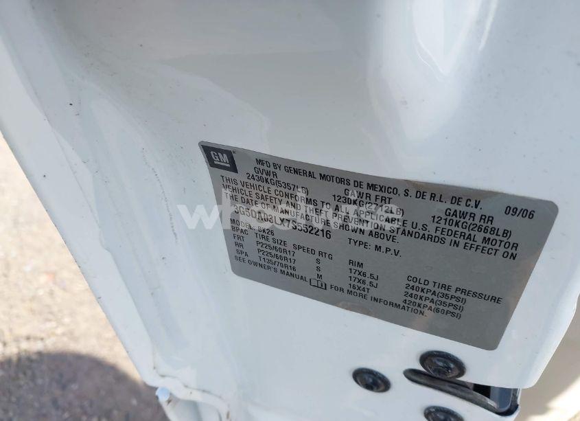 Photo 9 of 2007 Buick Rendezvous CXL (VIN 3G5DA03LX7S552216)