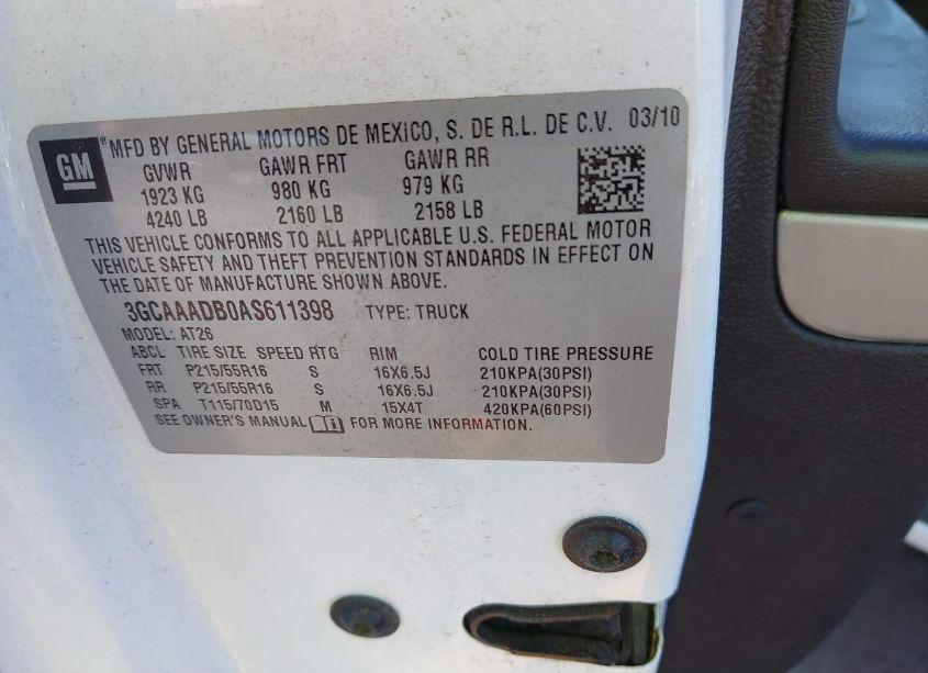 Photo 9 of 2010 Chevrolet Hhr PANEL LS (VIN 3GCAAADB0AS611398)