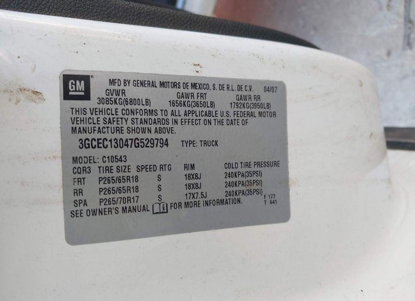 Photo 9 of 2007 Chevrolet Silverado 1500 LT1 (VIN 3GCEC13047G529794)