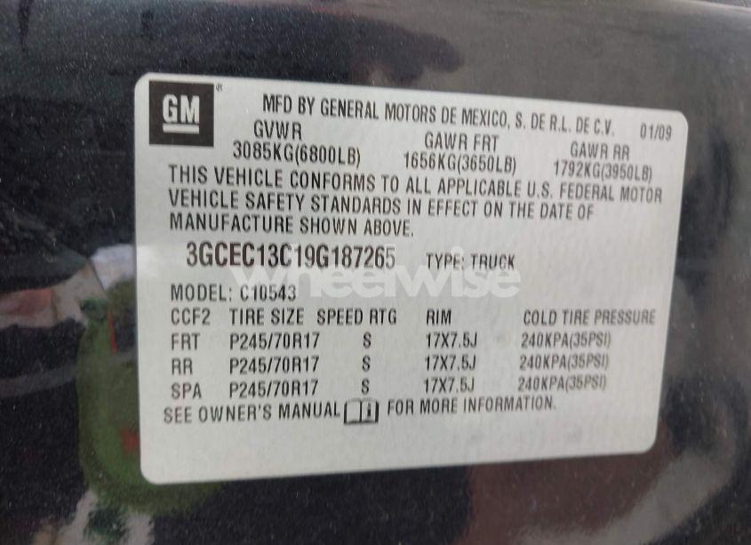 Photo 9 of 2009 Chevrolet Silverado 1500 LS (VIN 3GCEC13C19G187265)