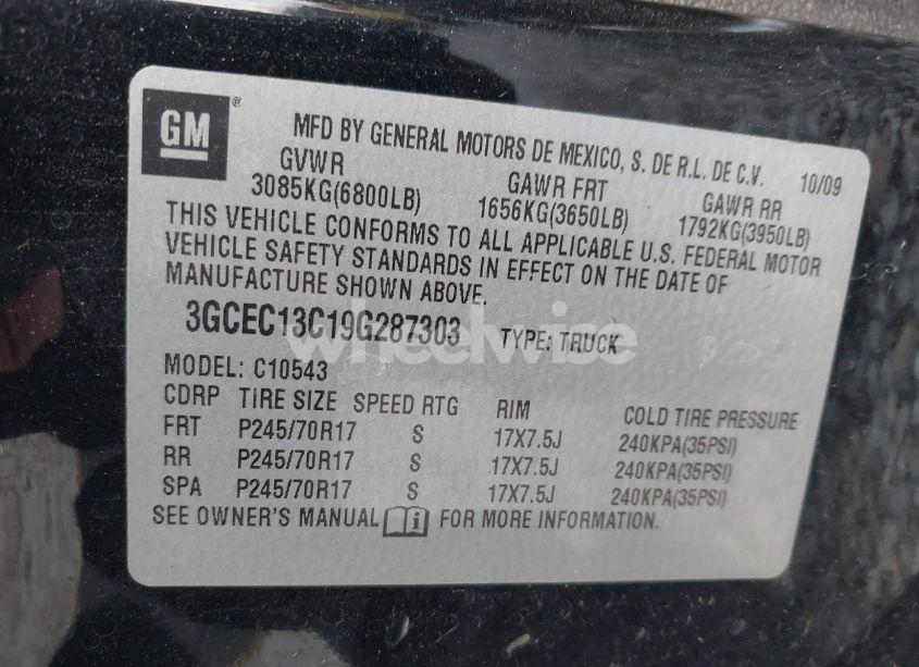 Photo 9 of 2009 Chevrolet Silverado 1500 LS (VIN 3GCEC13C19G287303)