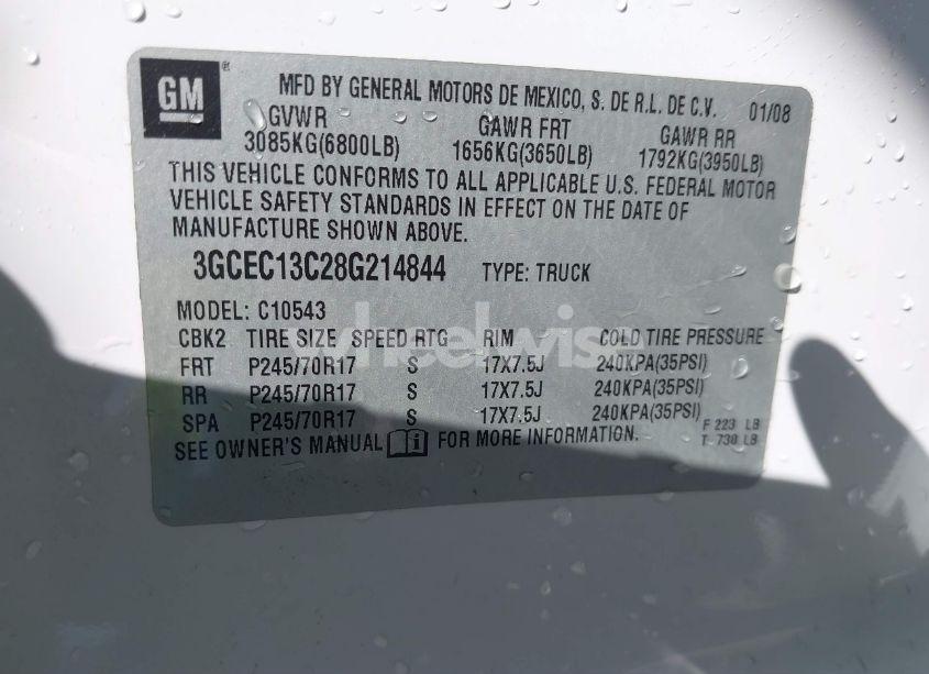 Photo 9 of 2008 Chevrolet Silverado 1500 LS (VIN 3GCEC13C28G214844)