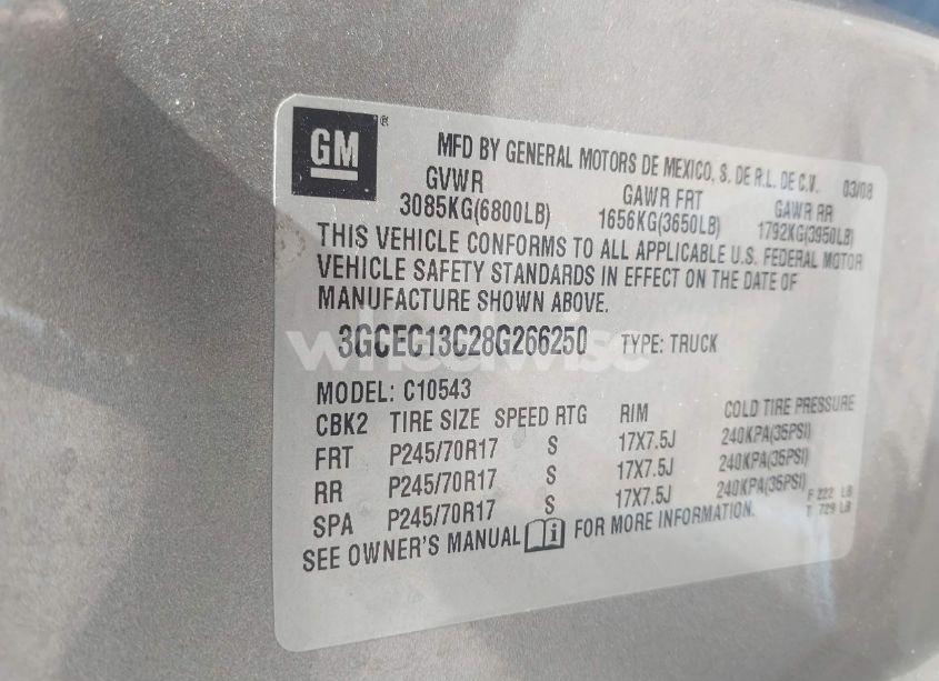 Photo 9 of 2008 Chevrolet Silverado 1500 LS (VIN 3GCEC13C28G266250)