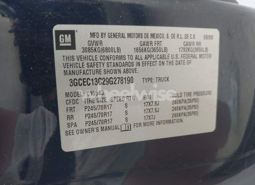 Photo 9 of 2009 Chevrolet Silverado 1500 LS (VIN 3GCEC13C29G278190)