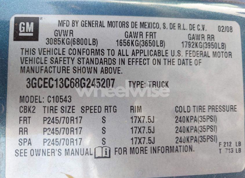 Photo 9 of 2008 Chevrolet Silverado 1500 LT1 (VIN 3GCEC13C68G245207)