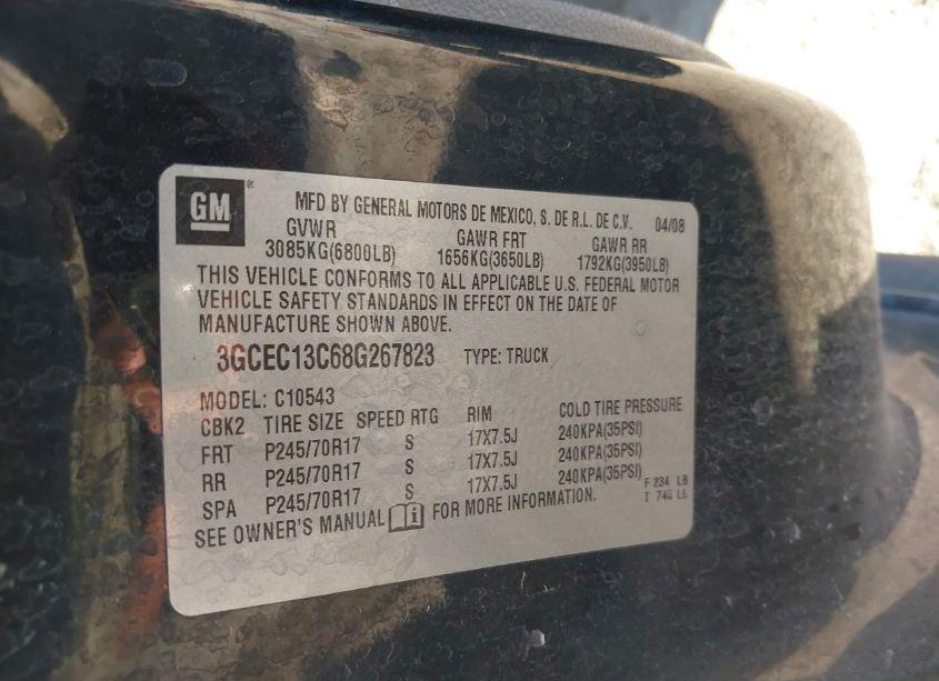 Photo 9 of 2008 Chevrolet Silverado 1500 WORK TRUCK (VIN 3GCEC13C68G267823)