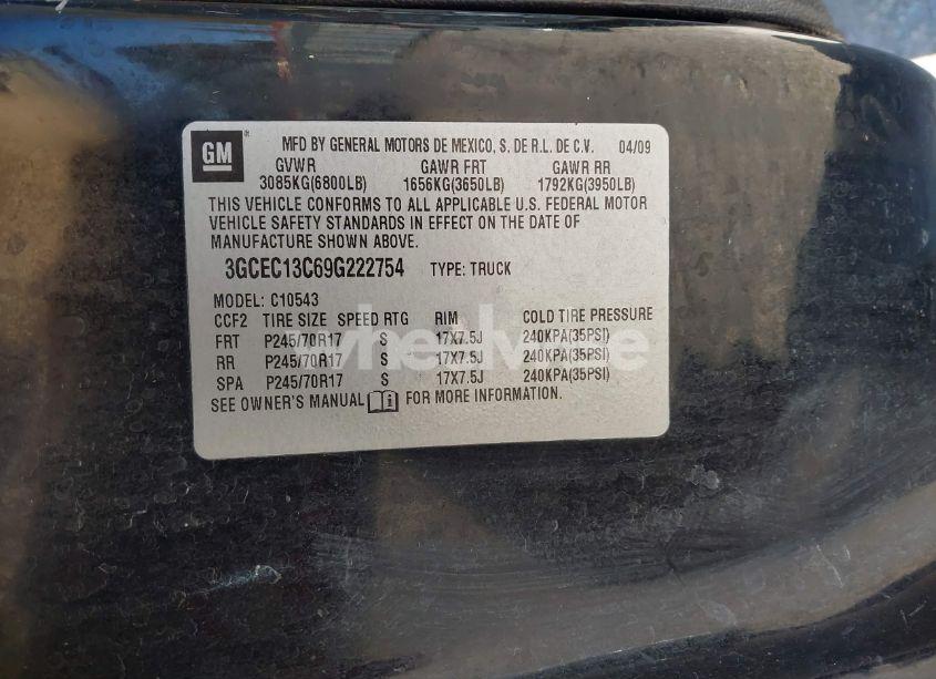 Photo 9 of 2009 Chevrolet Silverado 1500 LS (VIN 3GCEC13C69G222754)