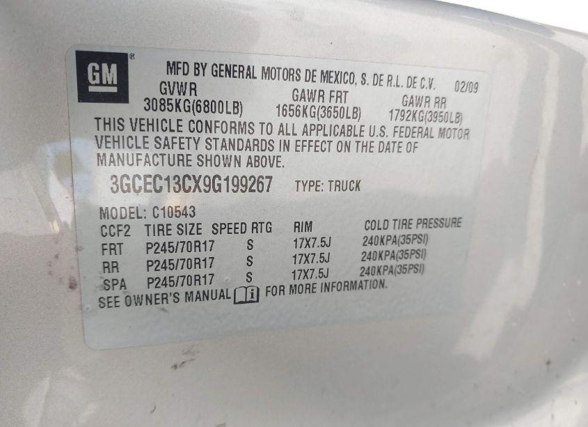 Photo 9 of 2009 Chevrolet Silverado 1500 LS (VIN 3GCEC13CX9G199267)