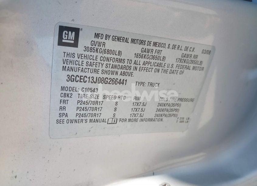 Photo 9 of 2008 Chevrolet Silverado 1500 LT1 (VIN 3GCEC13J08G266441)