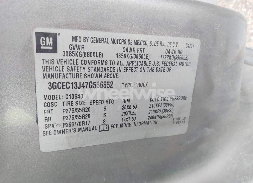 Photo 9 of 2007 Chevrolet Silverado 1500 LTZ (VIN 3GCEC13J47G536852)