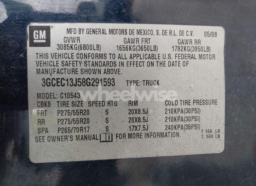 Photo 9 of 2008 Chevrolet Silverado 1500 LT1 (VIN 3GCEC13J58G291593)