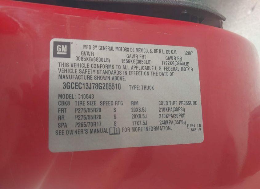 Photo 9 of 2008 Chevrolet Silverado 1500 LT1 (VIN 3GCEC13J78G205510)