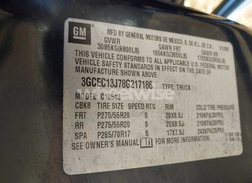 Photo 9 of 2008 Chevrolet Silverado 1500 LT1 (VIN 3GCEC13J78G217186)