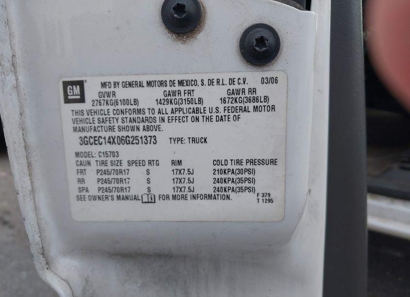 Photo 9 of 2006 Chevrolet Silverado 1500 WORK TRUCK (VIN 3GCEC14X06G251373)