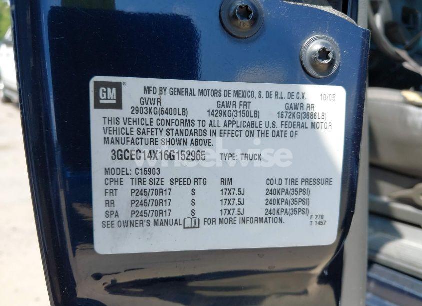 Photo 9 of 2006 Chevrolet Silverado 1500 WORK TRUCK (VIN 3GCEC14X16G152965)