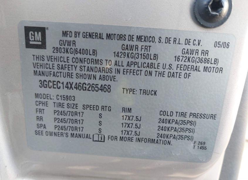 Photo 9 of 2006 Chevrolet Silverado 1500 WORK TRUCK (VIN 3GCEC14X46G265468)