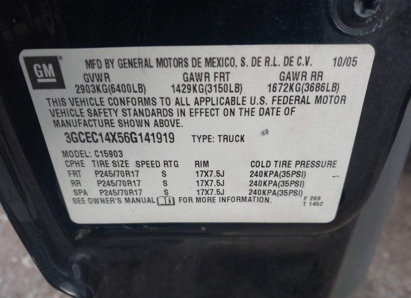 Photo 9 of 2006 Chevrolet Silverado 1500 WORK TRUCK (VIN 3GCEC14X56G141919)