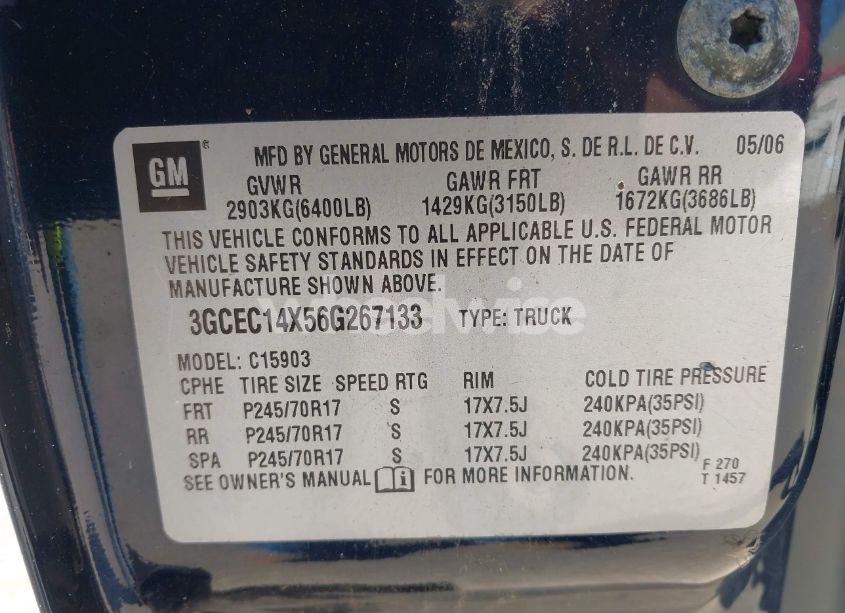 Photo 9 of 2006 Chevrolet Silverado 1500 WORK TRUCK (VIN 3GCEC14X56G267133)