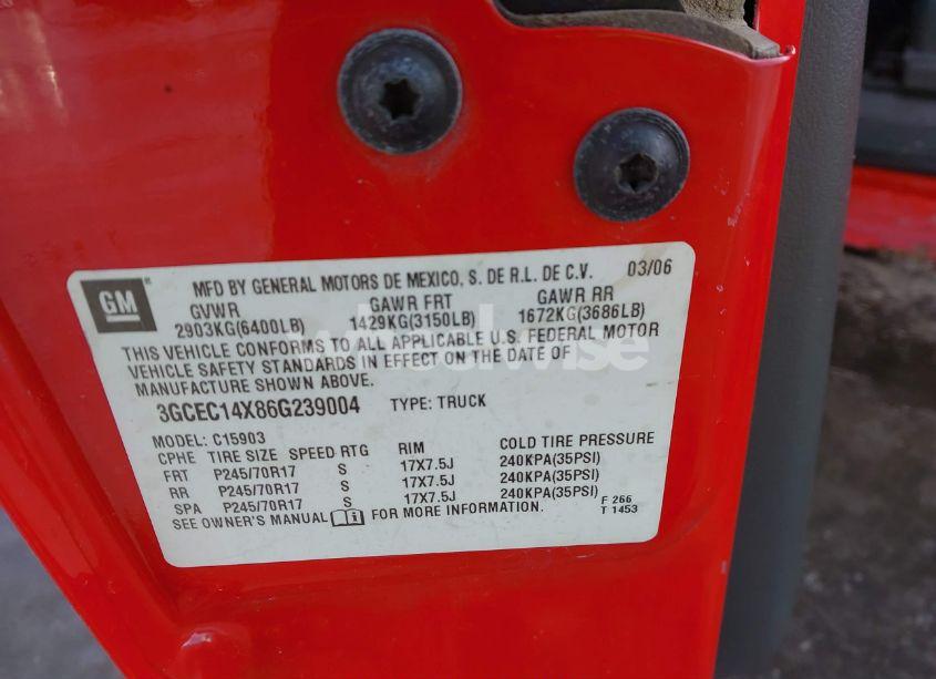 Photo 9 of 2006 Chevrolet Silverado 1500 WORK TRUCK (VIN 3GCEC14X86G239004)