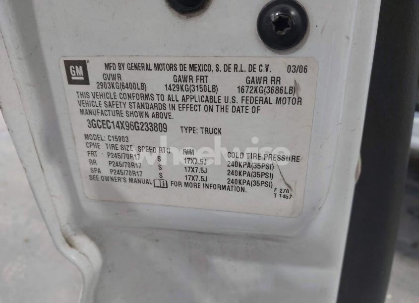 Photo 9 of 2006 Chevrolet Silverado 1500 WORK TRUCK (VIN 3GCEC14X96G233809)