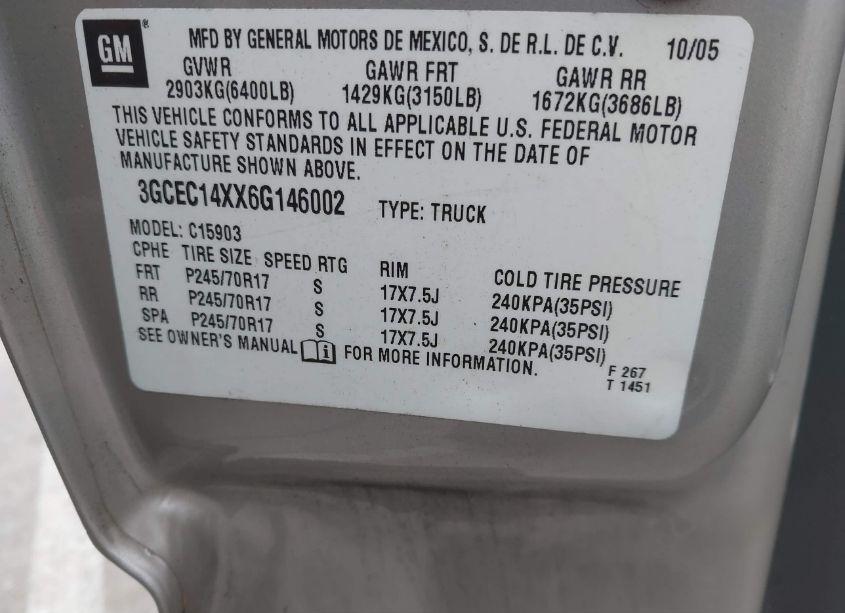 Photo 9 of 2006 Chevrolet Silverado 1500 WORK TRUCK (VIN 3GCEC14XX6G146002)