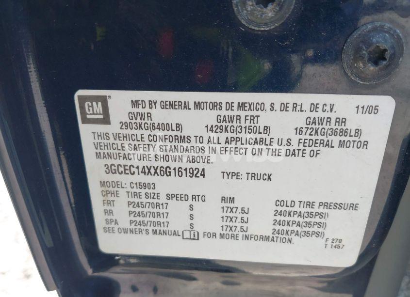 Photo 9 of 2006 Chevrolet Silverado 1500 WORK TRUCK (VIN 3GCEC14XX6G161924)