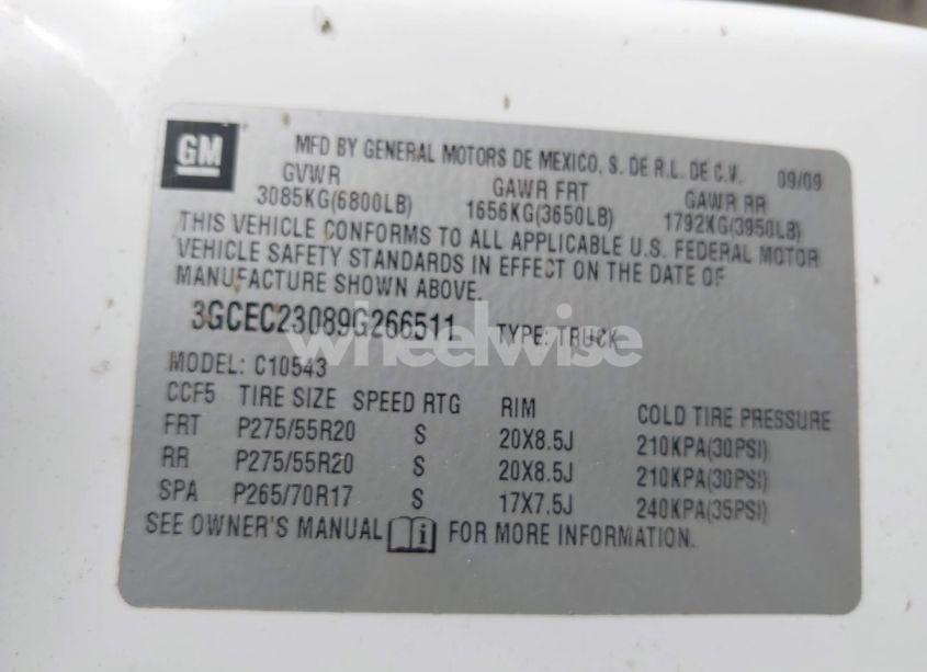 Photo 9 of 2009 Chevrolet Silverado 1500 LT (VIN 3GCEC23089G266511)