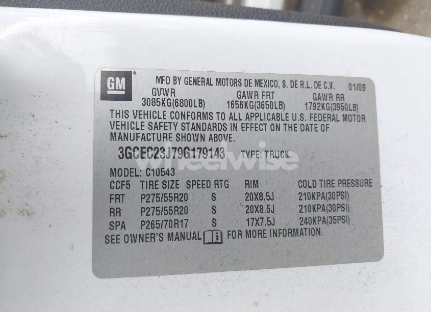 Photo 9 of 2009 Chevrolet Silverado 1500 LT (VIN 3GCEC23J79G179143)