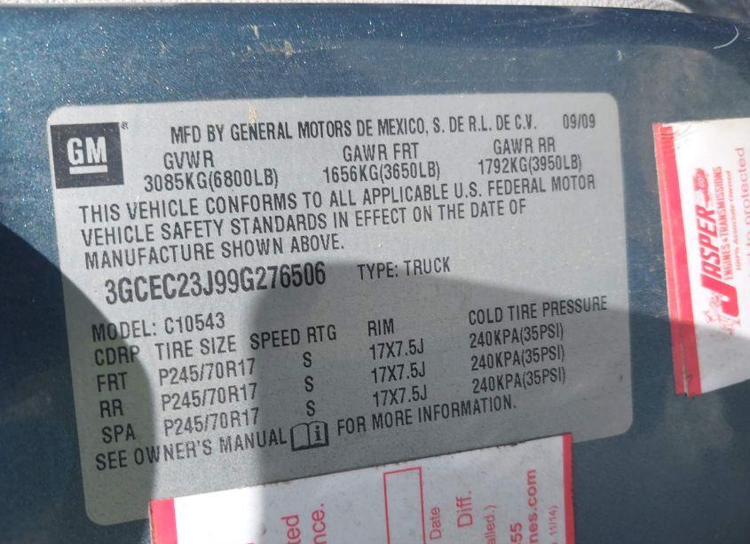 Photo 9 of 2009 Chevrolet Silverado 1500 LT (VIN 3GCEC23J99G276506)