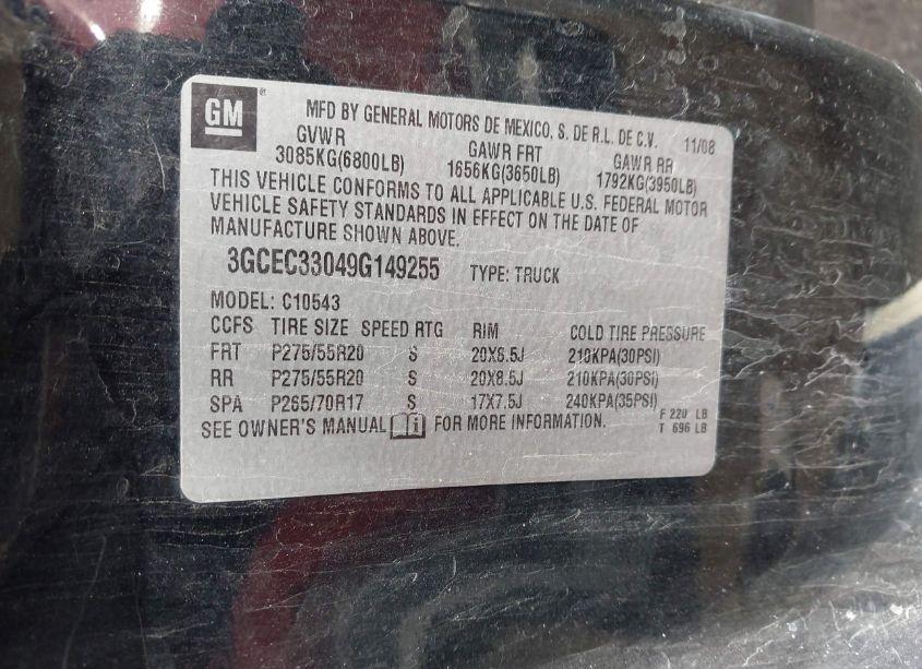 Photo 9 of 2009 Chevrolet Silverado 1500 LTZ (VIN 3GCEC33049G149255)