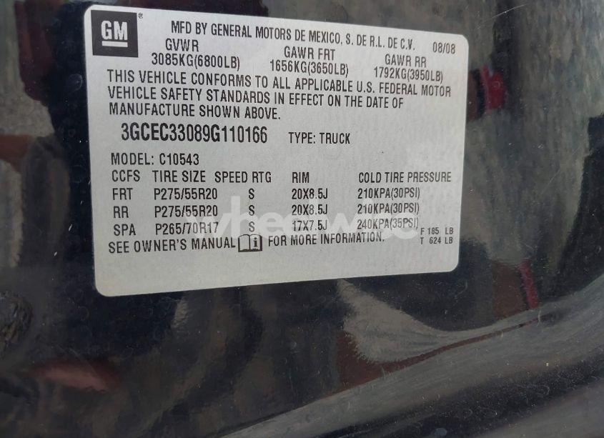 Photo 9 of 2009 Chevrolet Silverado 1500 LTZ (VIN 3GCEC33089G110166)