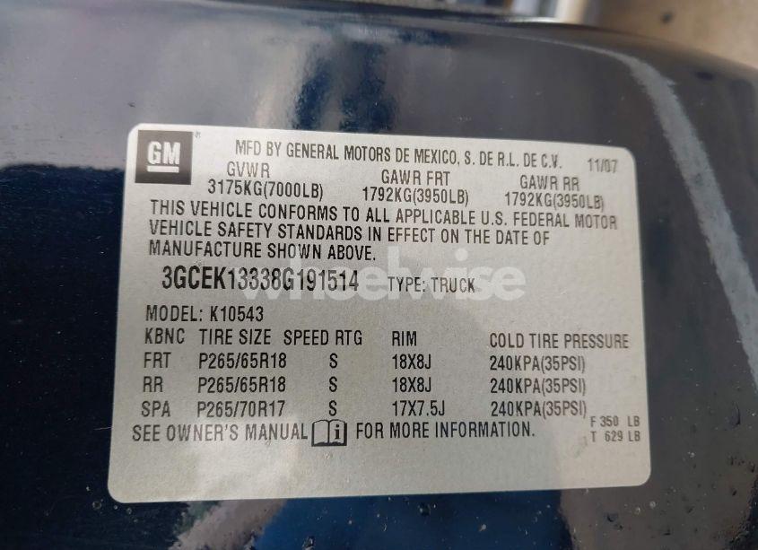 Photo 9 of 2008 Chevrolet Silverado 1500 LT1 (VIN 3GCEK13338G191514)