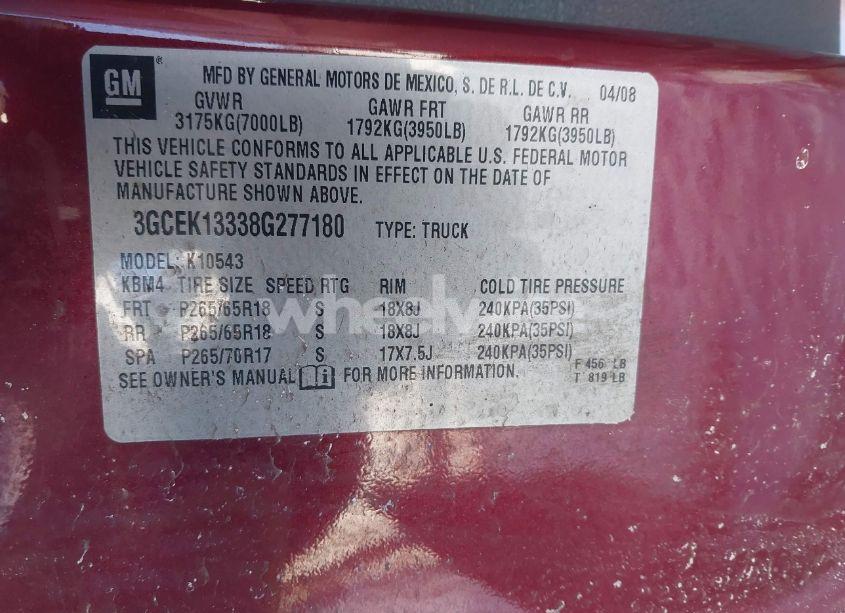 Photo 9 of 2008 Chevrolet Silverado 1500 LTZ (VIN 3GCEK13338G277180)