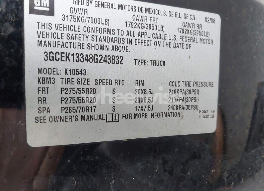 Photo 9 of 2008 Chevrolet Silverado 1500 LT1 (VIN 3GCEK13348G243832)