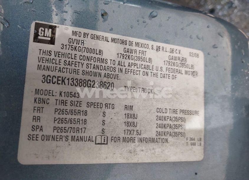 Photo 9 of 2008 Chevrolet Silverado 1500 LT1 (VIN 3GCEK13388G238620)