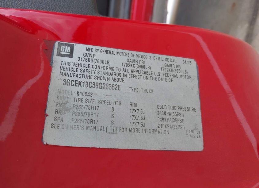 Photo 9 of 2008 Chevrolet Silverado 1500 LT1 (VIN 3GCEK13C38G283626)