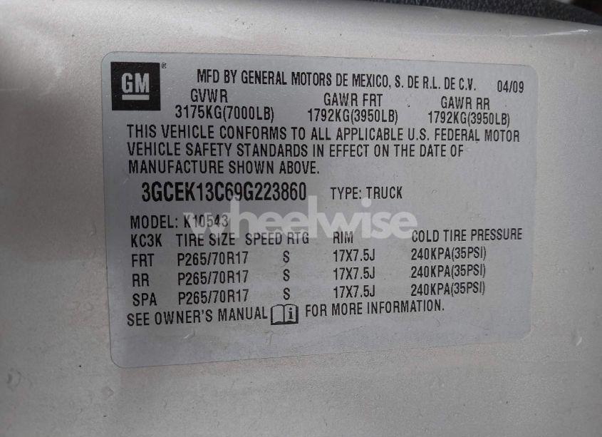 Photo 9 of 2009 Chevrolet Silverado 1500 LS (VIN 3GCEK13C69G223860)