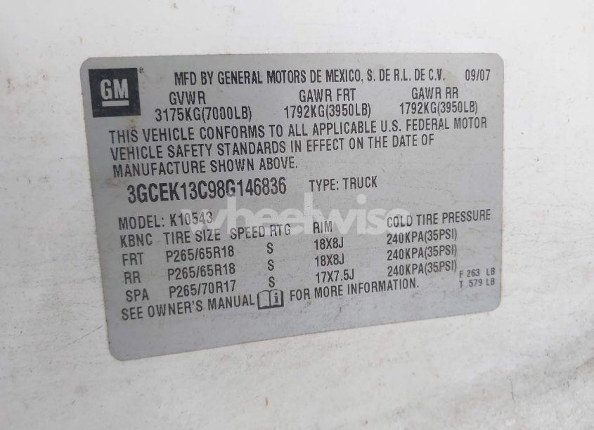 Photo 9 of 2008 Chevrolet Silverado 1500 LT1 (VIN 3GCEK13C98G146836)