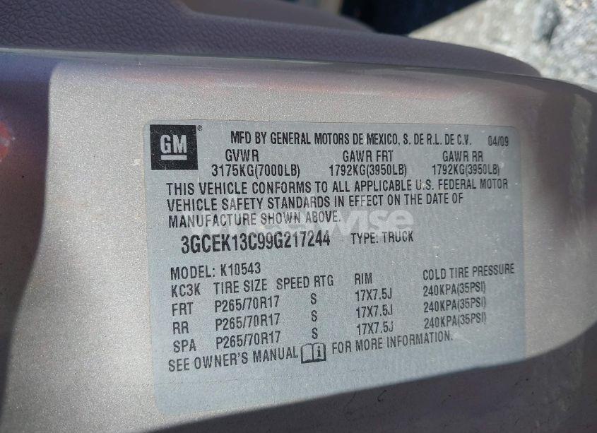 Photo 9 of 2009 Chevrolet Silverado 1500 WORK TRUCK (VIN 3GCEK13C99G217244)