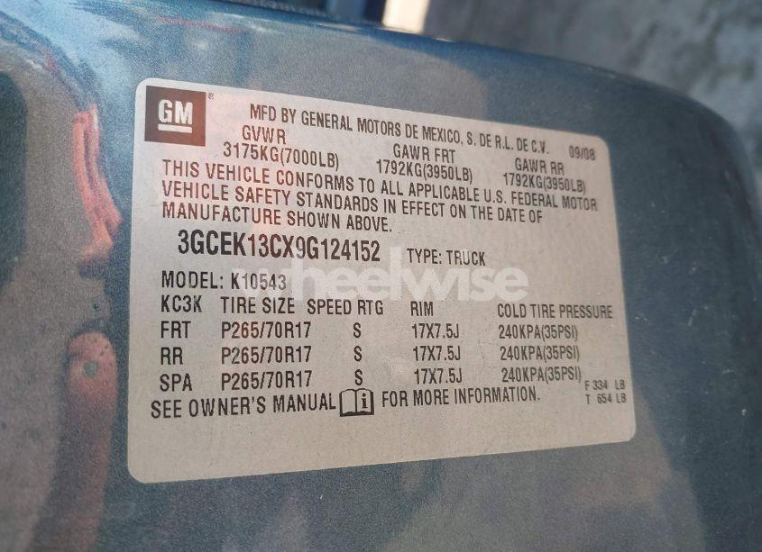 Photo 9 of 2009 Chevrolet Silverado 1500 LS (VIN 3GCEK13CX9G124152)