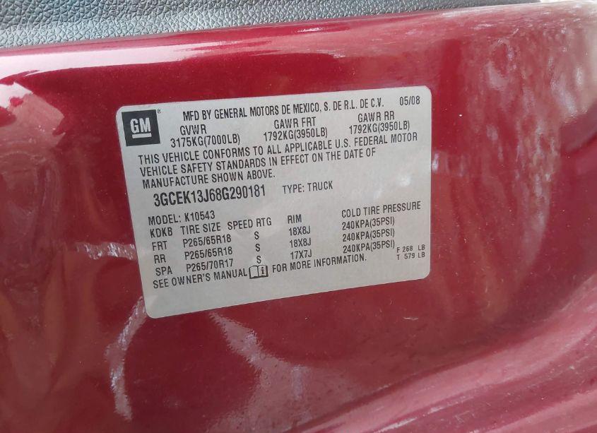 Photo 9 of 2008 Chevrolet Silverado 1500 LT1 (VIN 3GCEK13J68G290181)