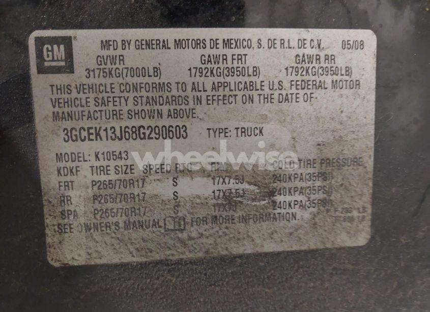 Photo 9 of 2008 Chevrolet Silverado 1500 LT1 (VIN 3GCEK13J68G290603)