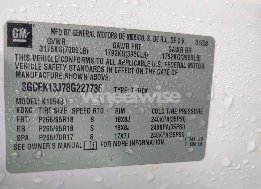 Photo 9 of 2008 Chevrolet Silverado 1500 LTZ (VIN 3GCEK13J78G227736)