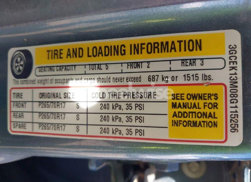 Photo 9 of 2008 Chevrolet Silverado 1500 LTZ (VIN 3GCEK13M08G115256)