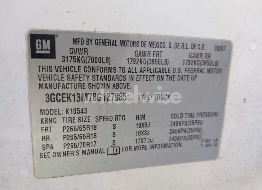 Photo 9 of 2008 Chevrolet Silverado 1500 LT1 (VIN 3GCEK13M78G127985)