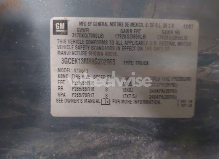 Photo 9 of 2008 Chevrolet Silverado 1500 LT1 (VIN 3GCEK13M88G202063)